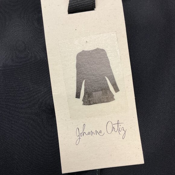 Johanna Ortiz Black Mojito Nights Embroidered Silk Raffia Mini Dress - Picture 5 of 5